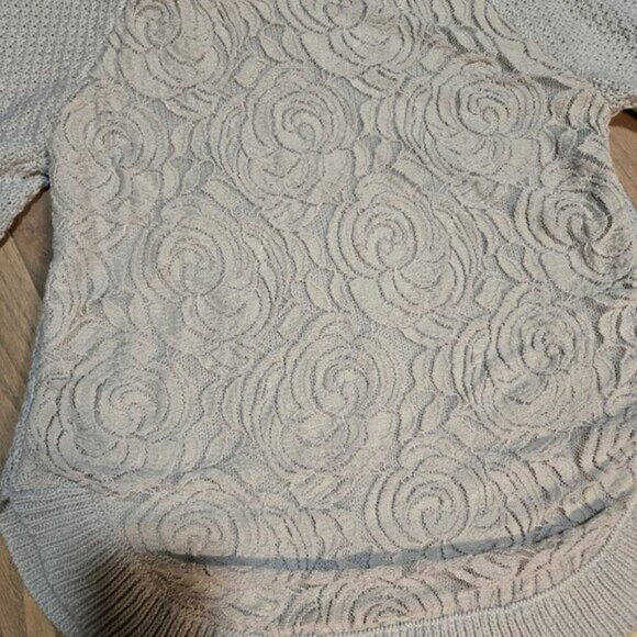 Grey Cloud Chaser Knitted Sweater Lace Swoop neck Size M - Picture 2 of 5